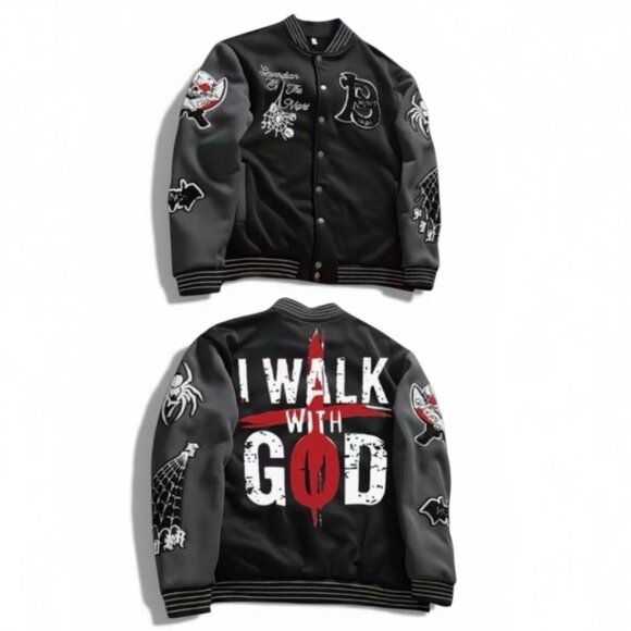 Other - NEW - MARKET LOGO 1990 VARSITY JACKET I WALK WITH GOD SZ - XL